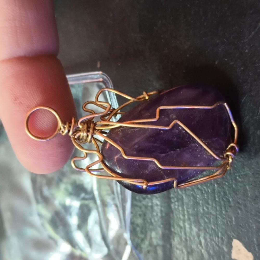 Purple stone for necklace
